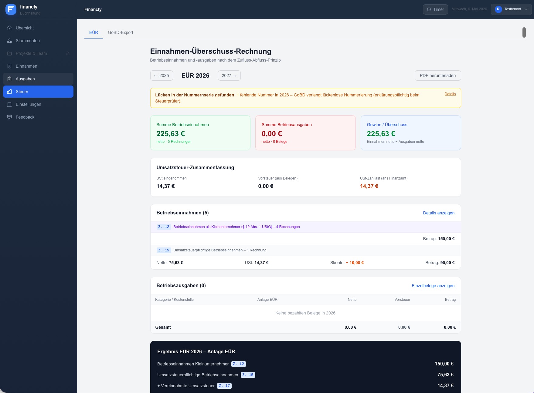 Financly Steuerreport